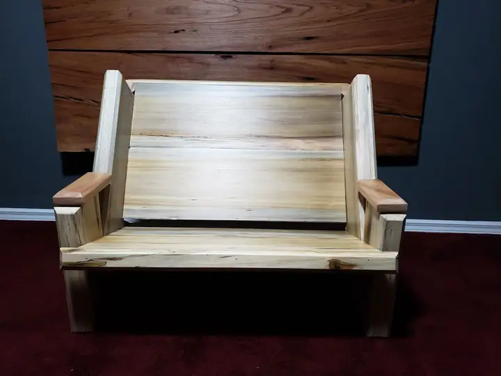 Pale wooden armchair